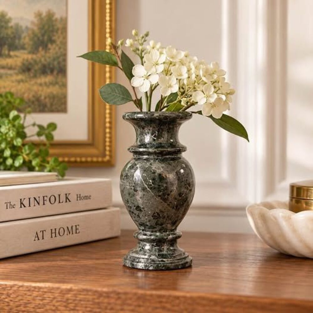 Grey dark Marble Bud Vase